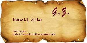 Geszti Zita névjegykártya